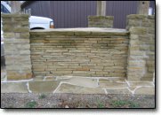 Natural stone veneer.