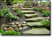 Natural stone step slabs.