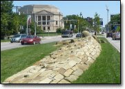 Natural stone veneer.
